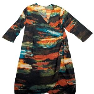 Avenue Multicolor Abstract Wrap Dress 18/20